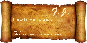 Faszinger János névjegykártya