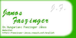 janos faszinger business card
